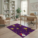 Purple Rock Guitar Cartoon Area Rug