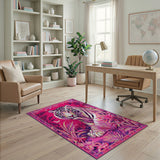 Vibrant Pink Tiger Jungle Area Rug