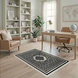 Intricate Black Arabesque Persian Area Rug