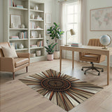 Sunburst Compass Distressed Area Rug