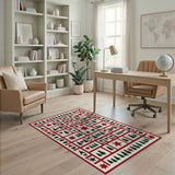 Festive Christmas Patchwork Quilt Area Rug