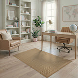 Beige Geometric Border Area Rug