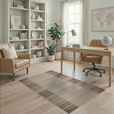 Striped Brown Tan Woven Area Rug