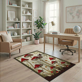 Whimsical Red Mushroom Fairy Garden Rug