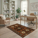 Orange Bold Southwestern Geometric Area Rug