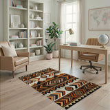 Heritage Tribal Orange Orange Heritage Tribal Geometric Area Rug