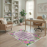 Floral Alphabet ABC Learning Area Rug