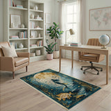 Teal Mermaid Moonlit Lagoon Area Rug