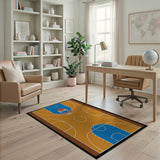 Basketball Court Geometric Area Rug