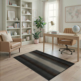 Modern Black-to-White Gradient Dot Matrix Area Rug