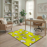 Sunny Fried Eggs Cartoon Yellow Area Rug