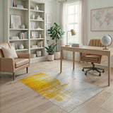 Yellow Sun Geometric Abstract Area Rug