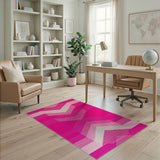 Pink Chevron Gradient Geometric Area Rug