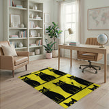 Cheeky Black Cats Sunny Yellow Area Rug