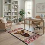 Shaggy Highland Cow Southwestern Area Rug