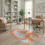 Orange Abstract Area Vibrant Orange Swirl Abstract Area Rug