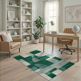 Emerald Green Emerald Green Geometric Modern Area Rug