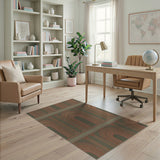 Green Classical Arches Column Area Rug