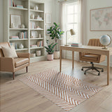 Modern Orange Chevron Zigzag Area Rug