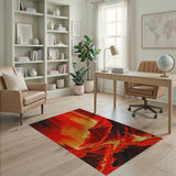 Fiery Volcanic Canyon Red Area Rug