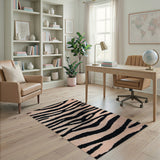Blush Pink Zebra Shag Area Rug