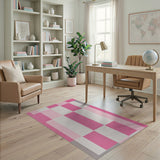 Pink Patchwork Geometric Area Rug