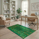 Green Geometric Modern Emerald Green Geometric Modern Area Rug