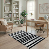 Bold Black White Striped No. 11 Area Rug