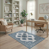 Elegant Navy Blue Persian Motif Area Rug
