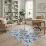 Pink Purple Floral Cutout Area Rug