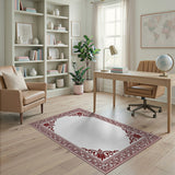 Traditional Persian Ornate Red Border Persian Area Rug