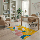 Vibrant Multi-Color Geometric Modern Geometric Modern Area Rug