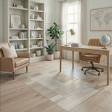 Beige Geometric Block Area Rug
