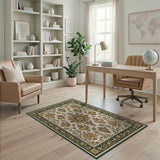 Gold and Silver Gold Floral Traditional Persian Area Rug
