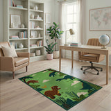 Playful Dinosaur Jungle Kids Area Rug