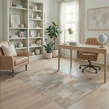 Geometric Modern Beige Neutral Geometric Block Area Rug