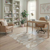 Geometric Modern Beige Abstract Organic Shapes Area Rug