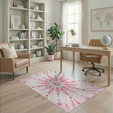 Radiant Pink Mandala Area Rug