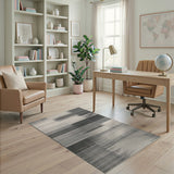 Geometric Modern Black White Geometric Line Area Rug