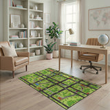 Kids Cartoon City Street Map Area Rug