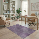 Geometric Modern Purple Patchwork Geometric Area Rug