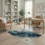 Octopus Vintage Map Washable Area Rug