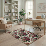 Vintage Pink Carnation Floral Area Rug