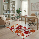 Autumn Maple Leaves Pattern Area Rug