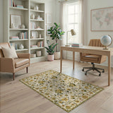 Ivory Gold Floral Persian Beige and Neutral Area Rug