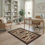 Red Salmon Fish Heritage Tribal Rug