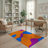 Geometric Modern Multi-color and Patterns Vibrant Wavy Multi-Color Geometric Area Rug