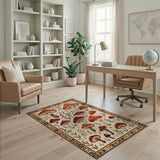 Red Mushroom Botanical Area Rug