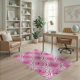 Pink Hypnotic Pink Swirl Abstract Area Rug