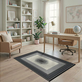 Concentric Frame Abstract Geometric Rug